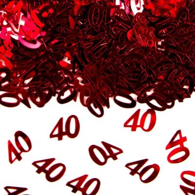 Tafel Confetti 40 jaar rood