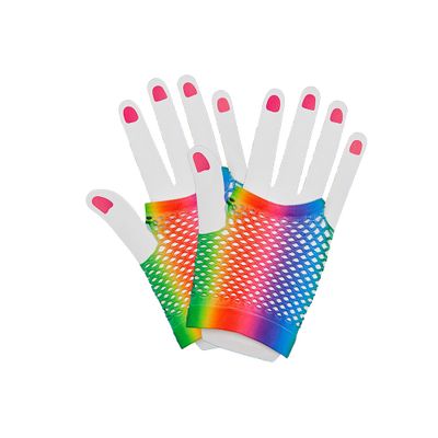 Foto van Net handschoenen regenboog kort