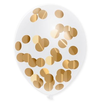 Confetti ballonnen goud 5 st (30 cm)