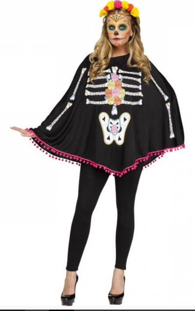 Halloween poncho day of the dead