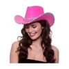 Afbeelding van Cowboyhoed vilt roze met zilveren pailletten