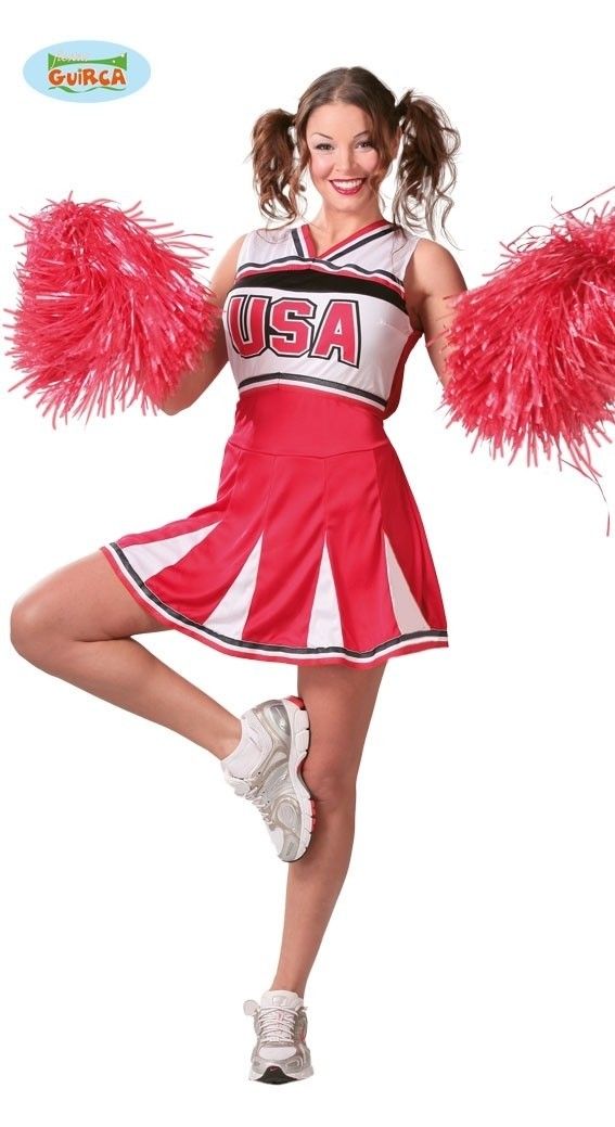 Perforatie Obsessie rand Cheerleader kostuum USA kopen? || Confettifeest.nl