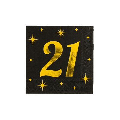 Foto van Servetten 21 jaar Zwart Goud Foto van Servetten 21 jaar Zwart Goud