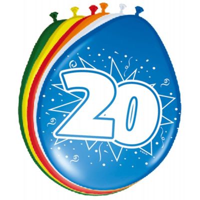 Ballonnen 20 jaar (30cm) 8st