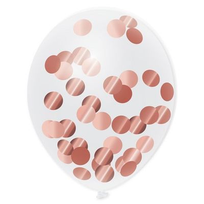 Confetti ballonnen roségoud 5 st (30 cm)