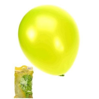 Kwaliteitsballon metallic appelgroen per 50 (Ø 14 inch / 36 cm)