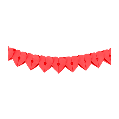 Foto van Papieren Slinger Hartjes Rood 6m Foto van Papieren Slinger Hartjes Rood 6m