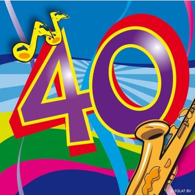 Foto van Servet 40 jaar Swirls 25x25/stk