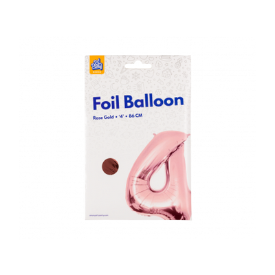 Foto van Folieballon cijfer 4 rose goud (86cm)