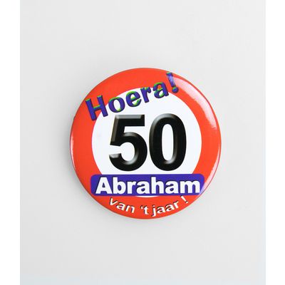 Foto van Button Verkeersbord 50 jaar Abraham van hett jaar!