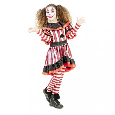 Bloederig clown kostuum meisje