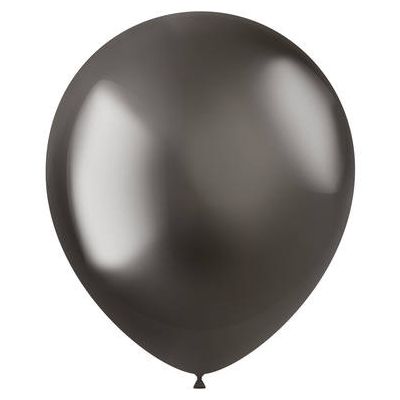 Foto van Ballonnen Chrome Intense Grey (30cm) 10st