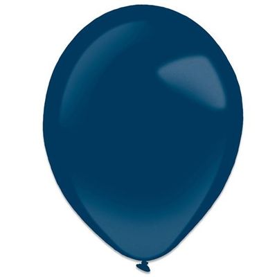 Ballonnen navy blue metallic (35cm) 50st