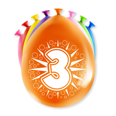 Foto van Gekleurde Ballonnen 3 jaar