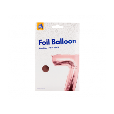 Foto van Folieballon cijfer 7 rose goud (86cm)