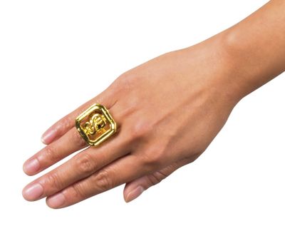 Gouden zegel-ring dollar