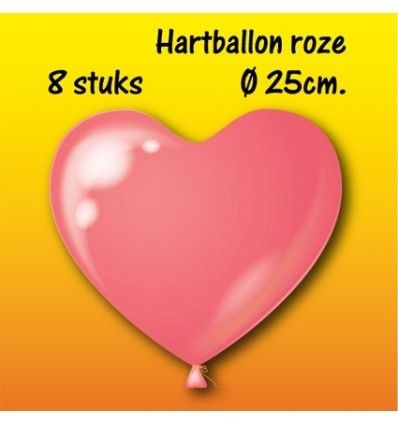 Hartjes ballonnen Roze 8 stuks