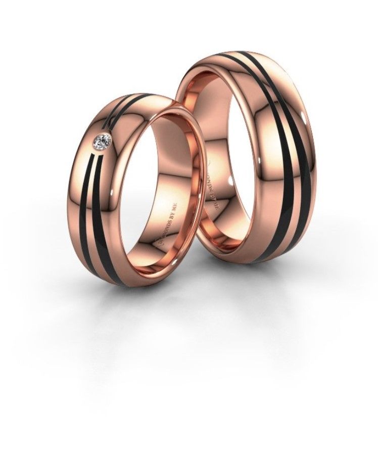 Wedding rings with enamel
