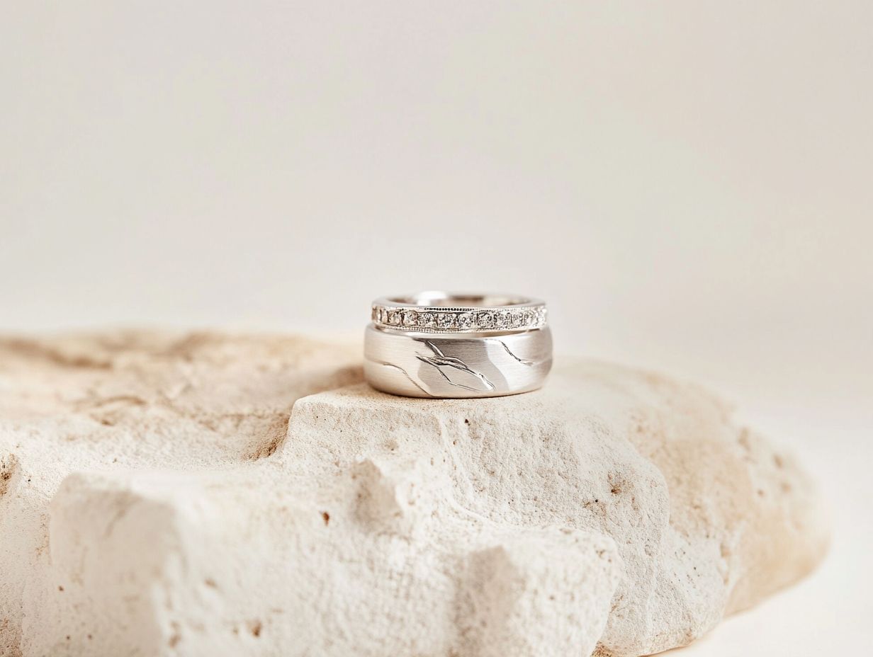 platina trouwringen met natuurlijke achtergrond