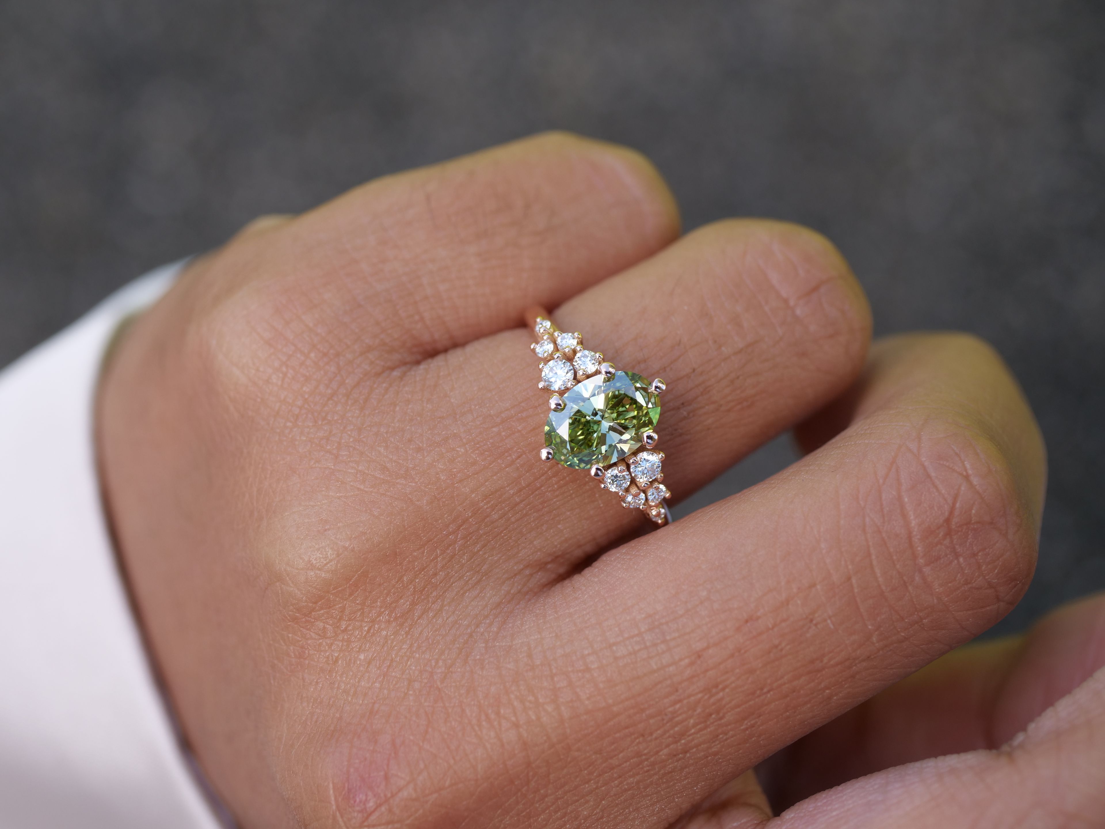 groene diamant vrouwenring