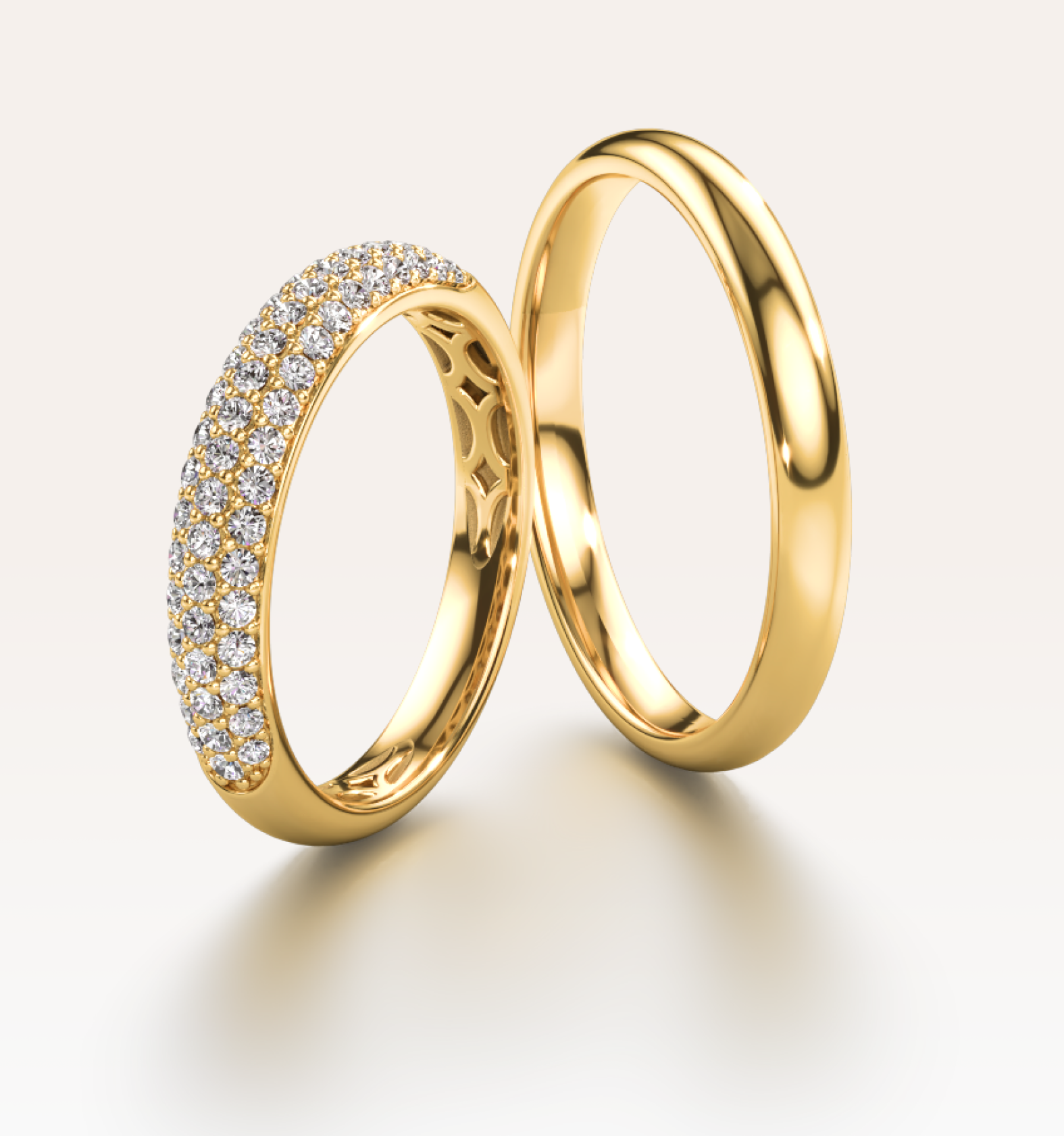 trouwringen set met lab-grown diamanten