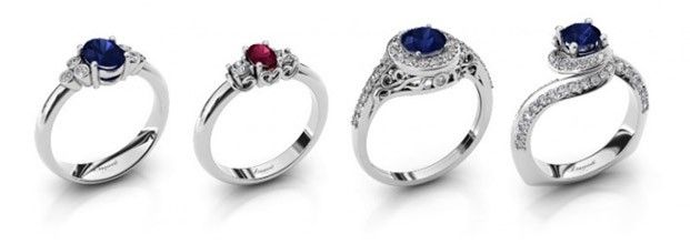 Colored stones rings