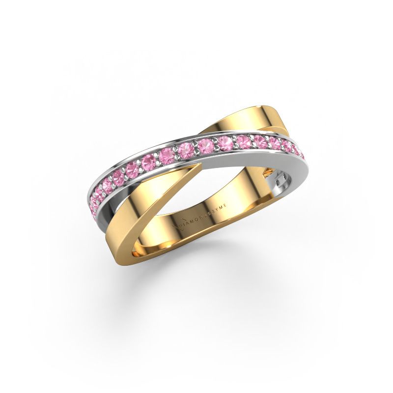 Ring Essie 585 gold pink sapphire 1.5 mm