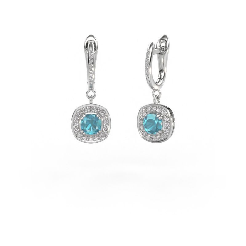 Ohrhänger Marlotte 2 950 Platin Blau Topas 5 mm