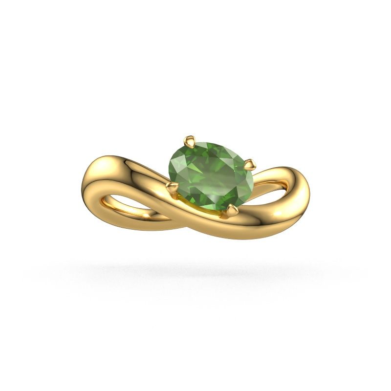 Verlobungsring Chloe OVL 585 Gold Turmalin grün 7,5x5,5 mm