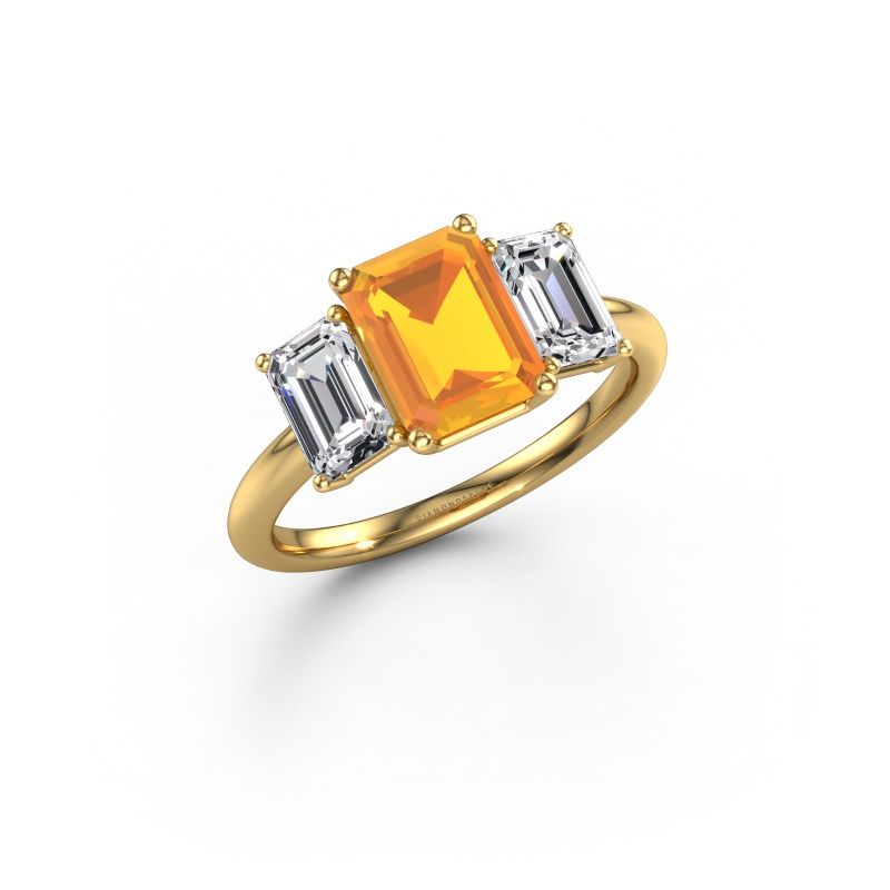 Engagement ring Sandra 585 gold citrin 8x6 mm