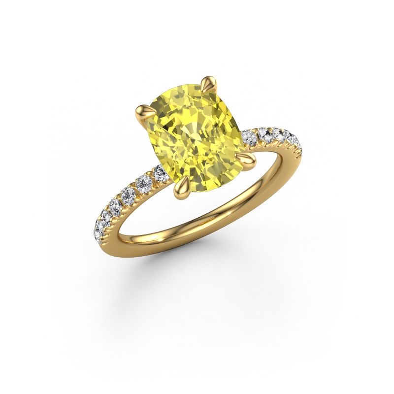 Engagement ring Crystal CSH 2 585 gold yellow lab grown diamond 10.2x7.6 mm