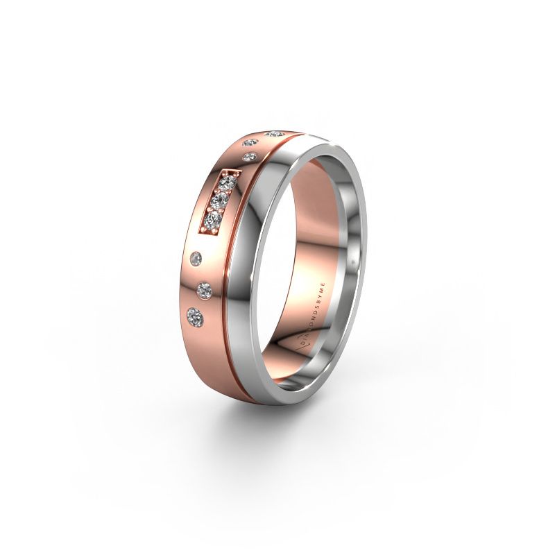 Alliance WH0310L26AP 585 or rose diamant synthétique ±6 x 1,7 mm
