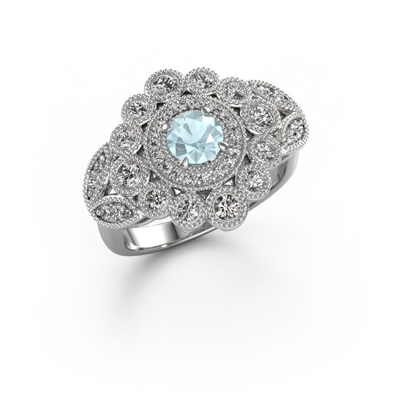 Ring Elia 585 Weißgold Aquamarin 5 mm