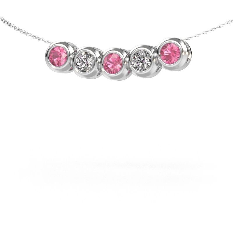 Kette Kim 5 585 Weißgold Pink Saphir 4 mm