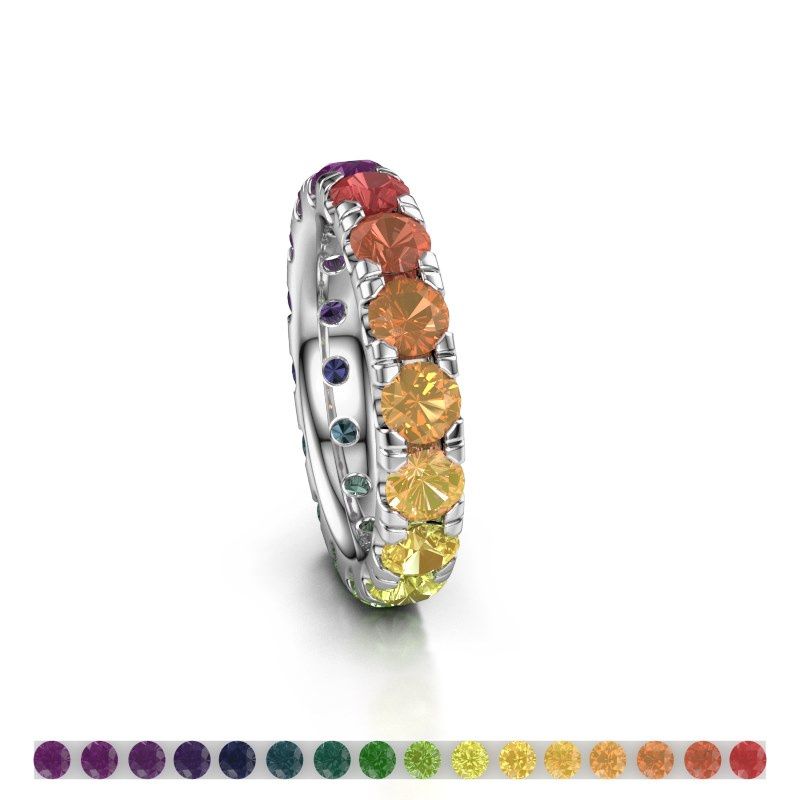Bild von Vorsteckring jackie 4.0<br/>585 Weißgold<br/>rainbow saphir 1 4 mm