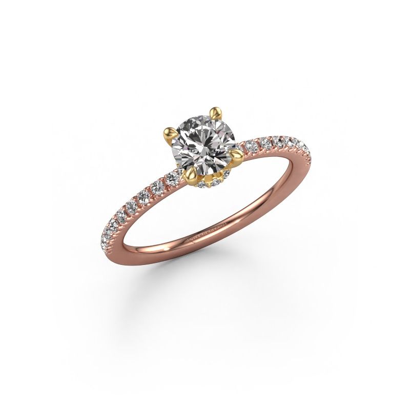 Verlobungsring Crystal rnd 4 585 Roségold Diamant 0.910 crt