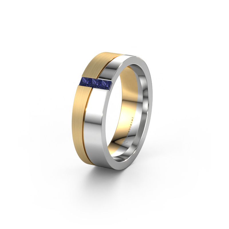 Wedding ring WH0906L16A 585 white gold sapphire ±6x1.7 mm