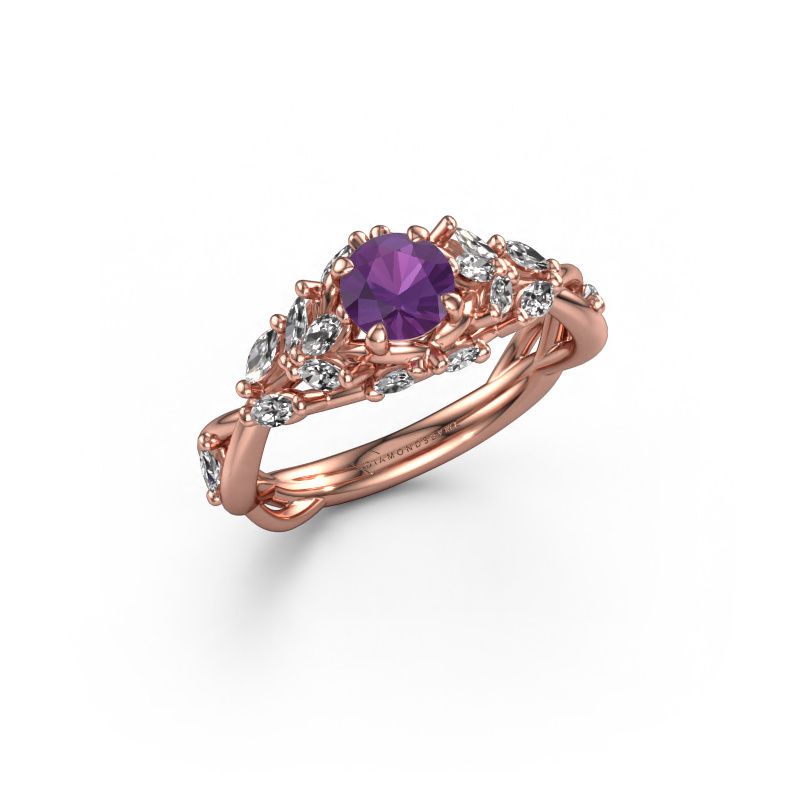 Verlobungsring Samantha RND 585 Roségold Amethyst 5 mm