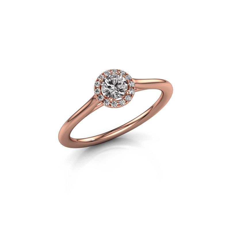 Image of Engagement ring seline rnd 1<br/>585 rose gold<br/>Diamond 0.344 crt