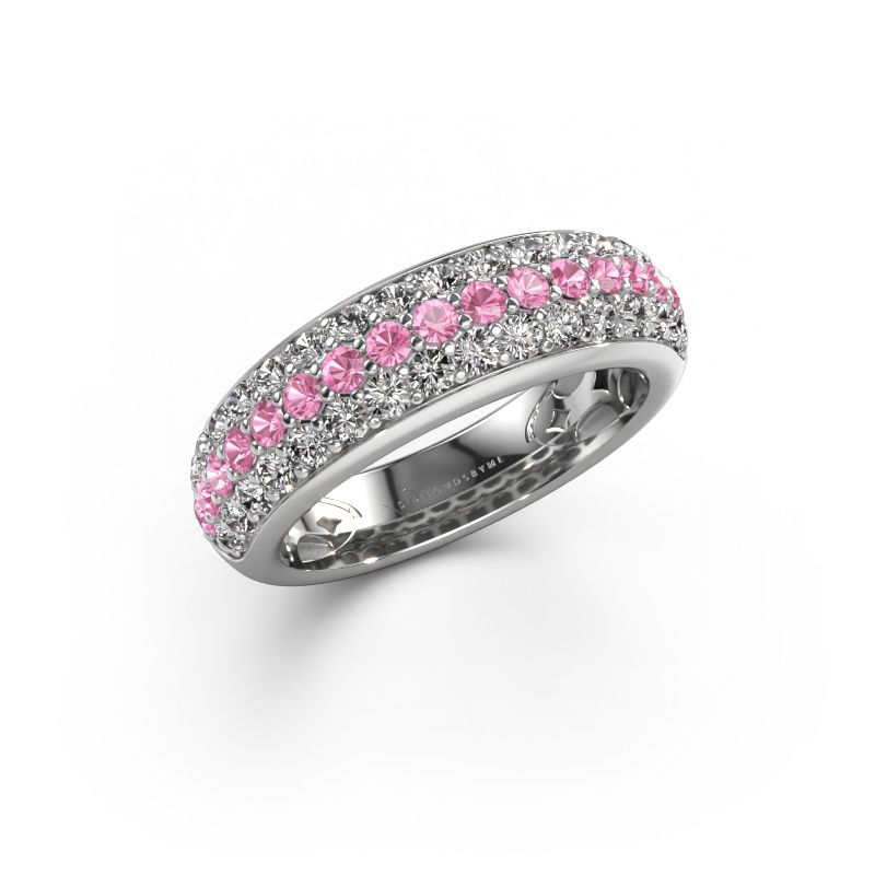 Ring Emely 8 950 platina roze saffier 1.9 mm