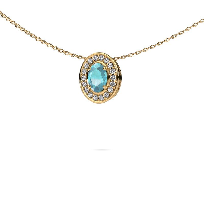 Necklace Madelon 585 gold blue topaz 6x4 mm