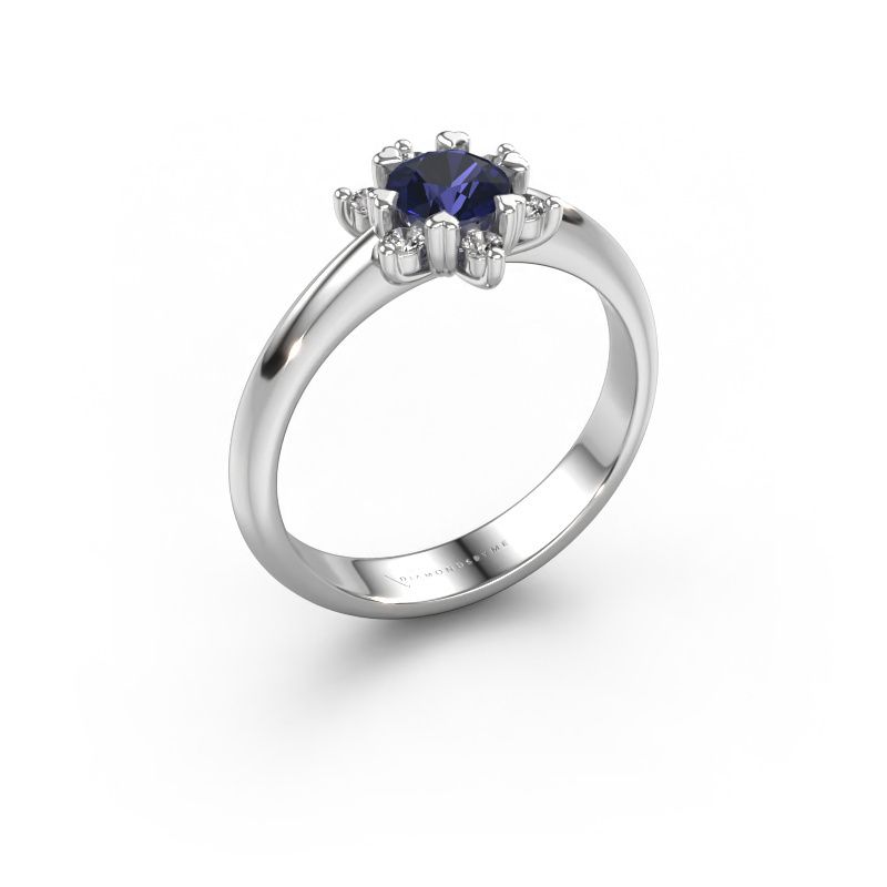 Ring Liesbeth 585 Weißgold Saphir 5 mm