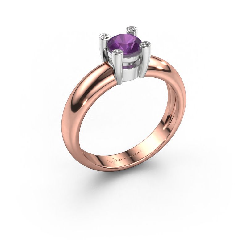 Ring Fleur 585 rosé goud amethist 4.7 mm