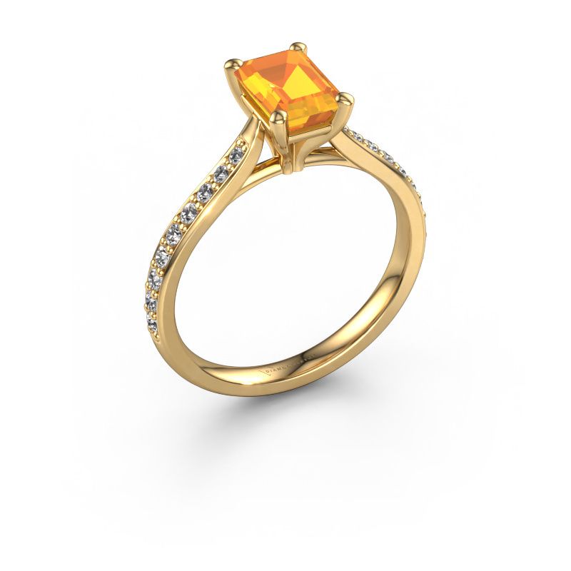 Engagement ring Mignon EME 2 585 gold citrin 7x5 mm