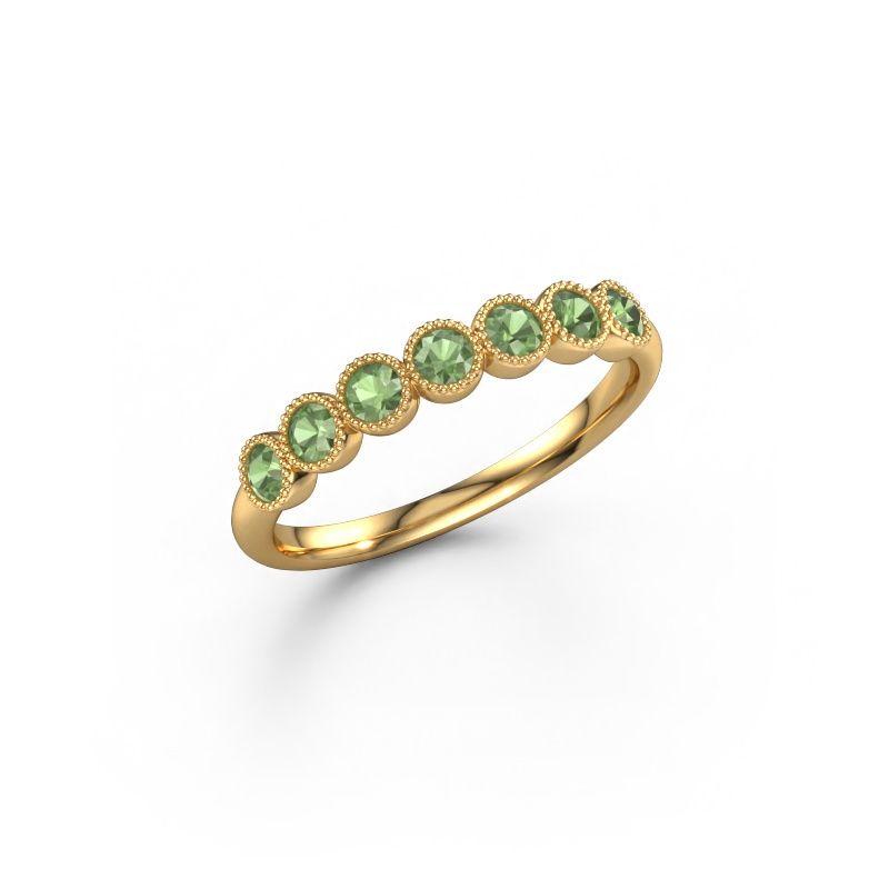 Bague Mariam half 585 or jaune vert tourmaline 2.4 mm