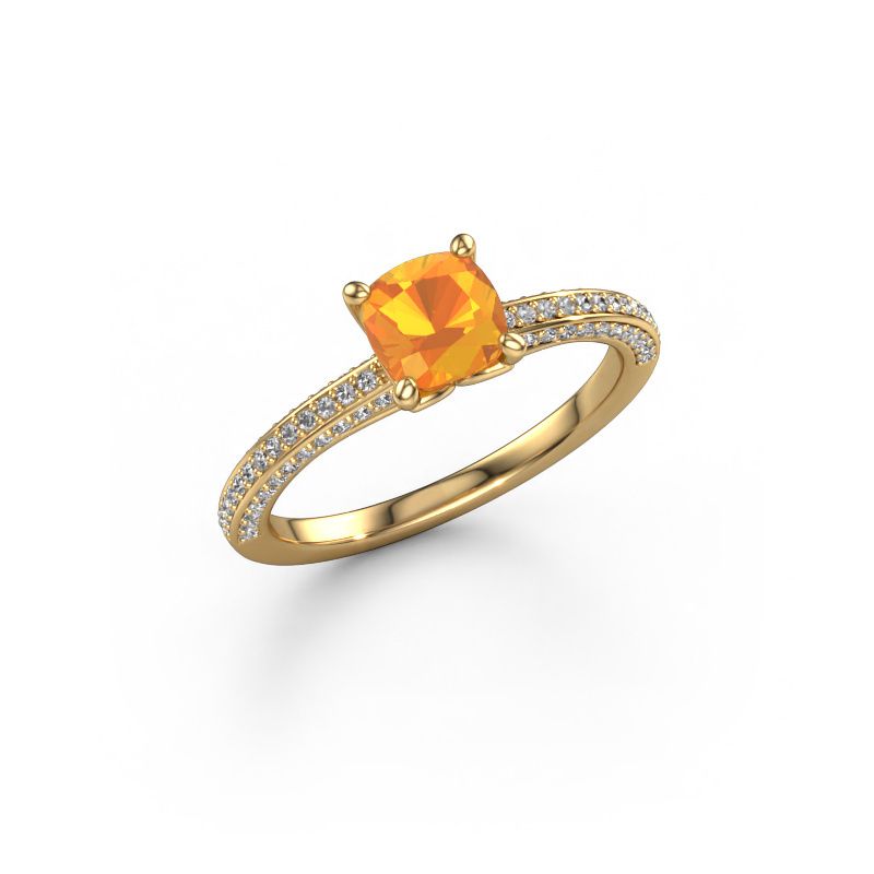 Engagement ring Elenore cus 585 gold citrin 5.5 mm