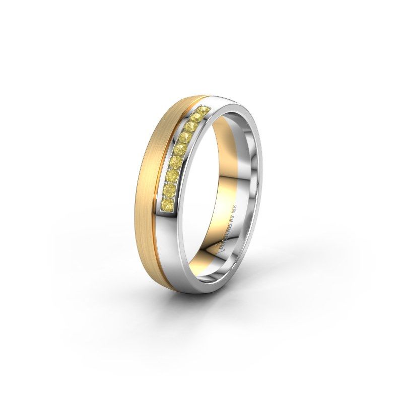Image of Wedding ring WH0209L25APM<br/>585 gold ±5x1.7 mm<br/>Yellow sapphire