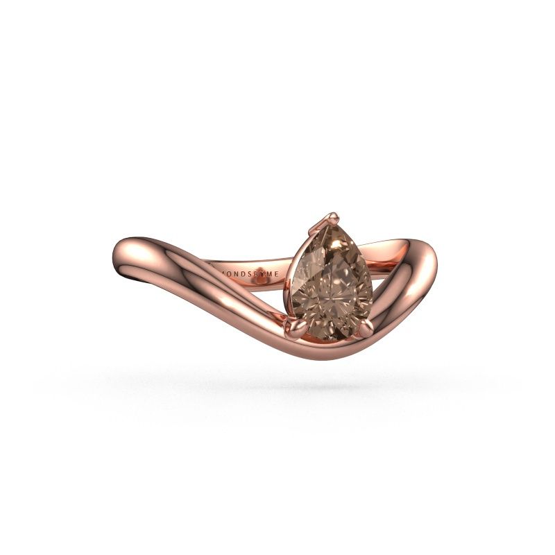 Engagement ring Femke PER 585 rose gold brown diamond 0.65 crt