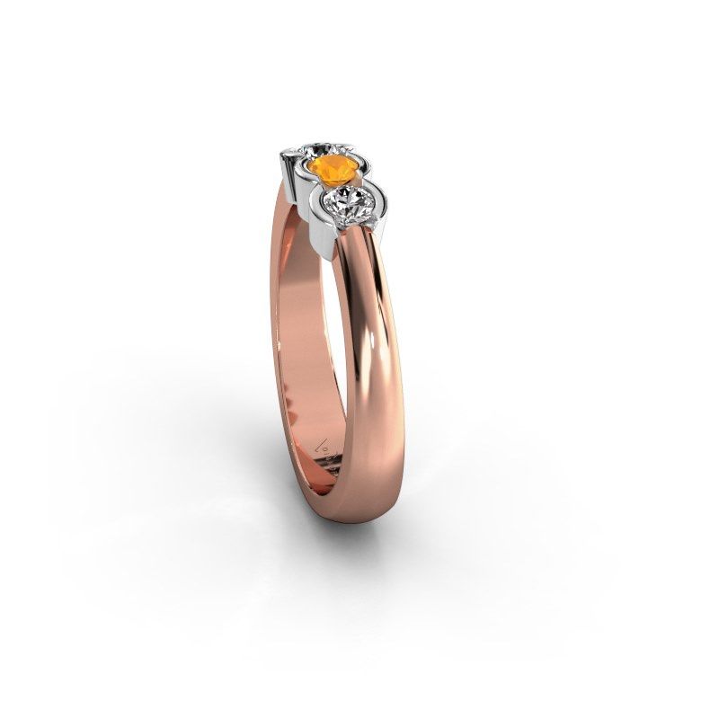Afbeelding van Ring Lotte 3 585 rosé goud citrien 3 mm
