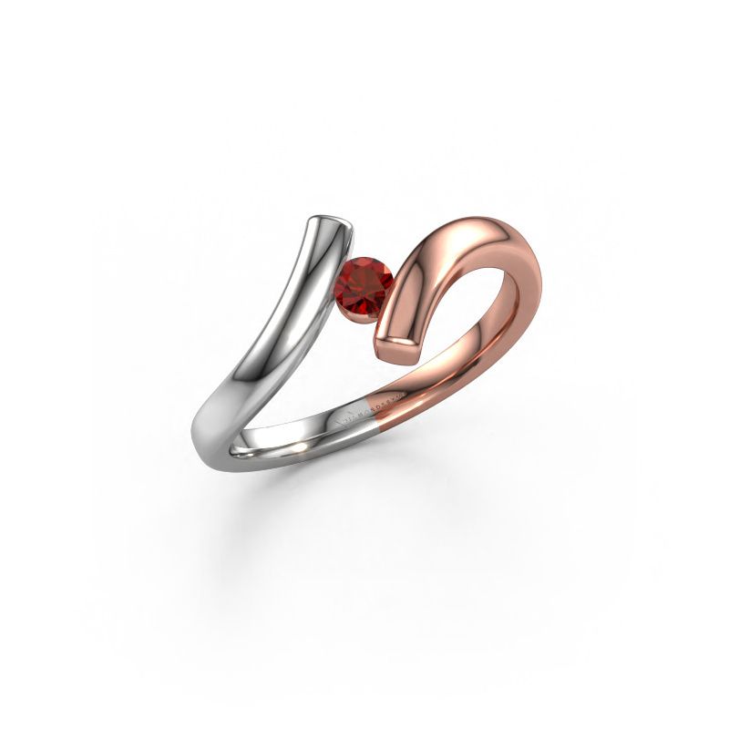 Ring Amy 585 rose gold garnet 4 mm